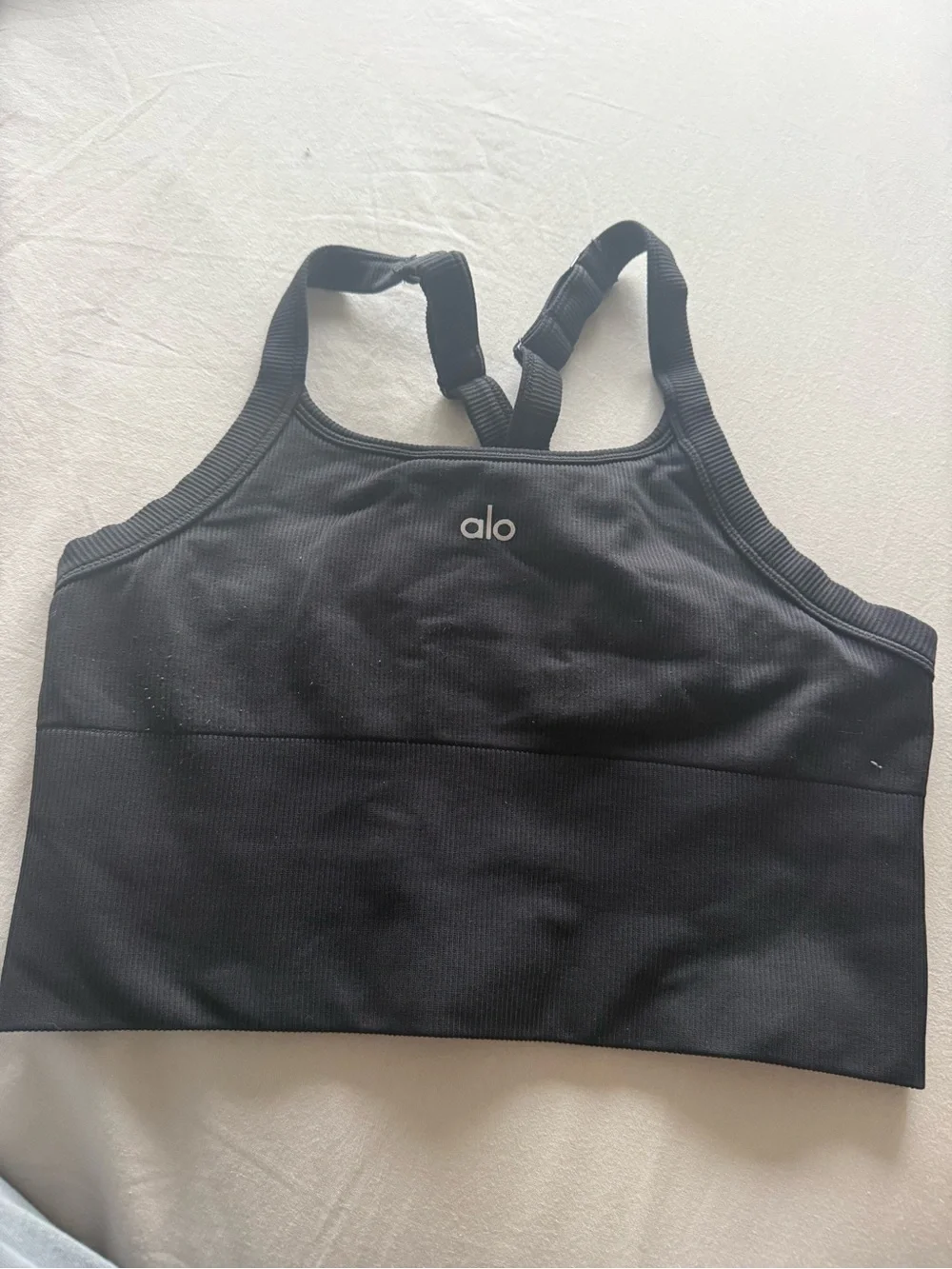 ALO Yoga Black Strappy Sports Bra